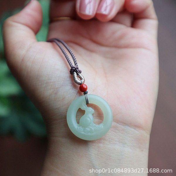 新疆和田玉青海料可爱兔子吊坠女款青白玉颈饰挂件油润细腻兔子,家居饰品,玉雕,淘宝优惠券,粉丝福利购,淘宝优惠卷