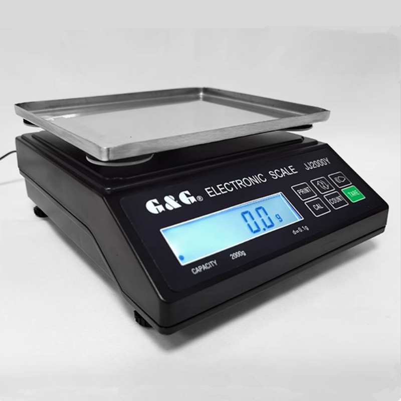 JJ2000Y交直流两用电子天平 JJ5000Y液晶屏不锈钢秤盘电子天平