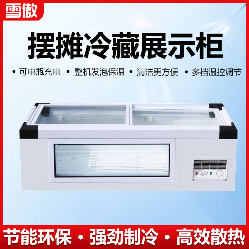 摆摊冰柜台式冷藏烧烤炸串展示柜移动三轮车地摊冷冻冰柜保鲜冷柜