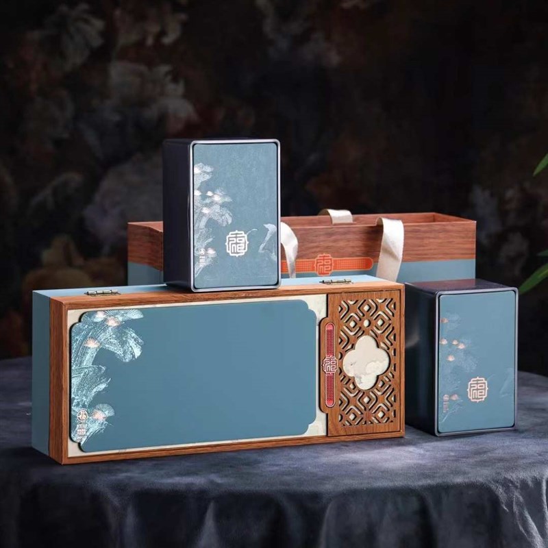 红茶绿【包装盒铁罐礼盒骏空w福肉桂普洱金岩茶茶叶白茶】眉礼小