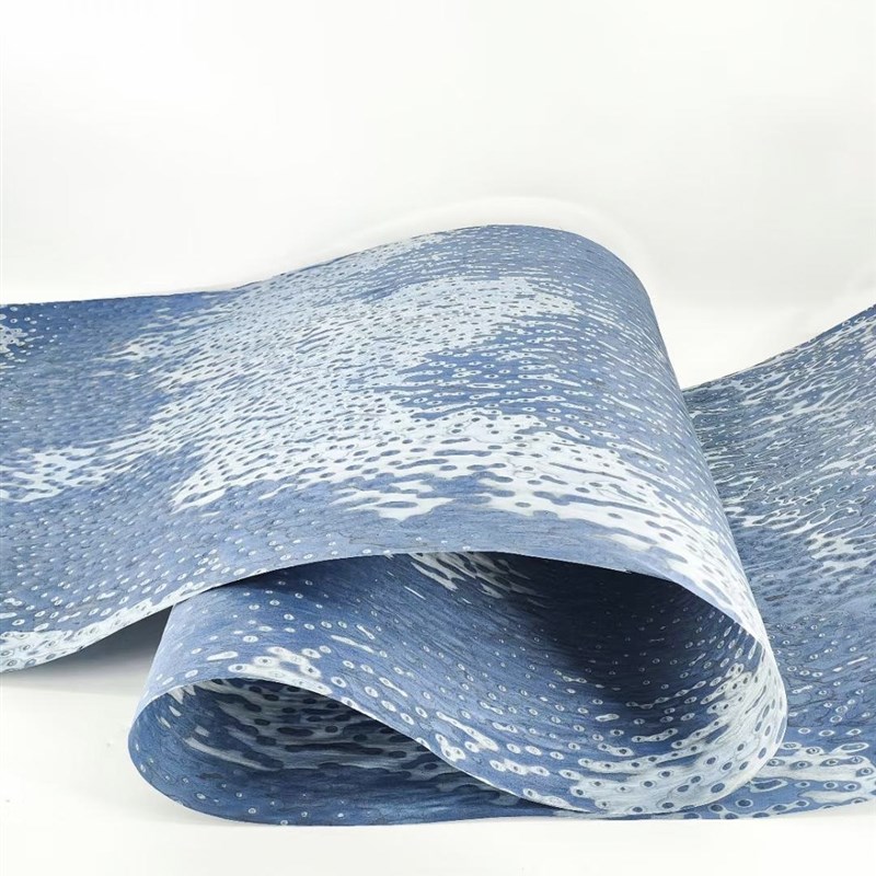 装修装饰 手工贴皮 木饰面贴皮蓝色浪花  科技木皮家具科技木皮