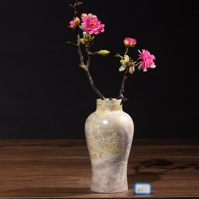 内有多款天然草花石国画石奇石工艺品中式摆件免漆打蜡将军瓶花瓶