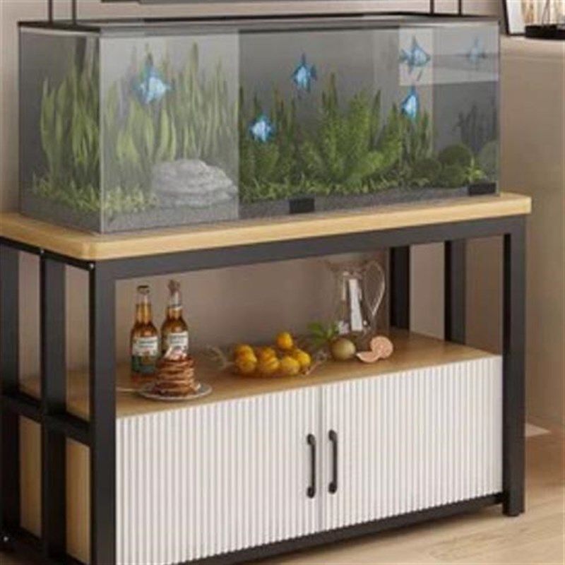鱼缸底柜家用客厅鱼缸架子水族箱承重F金属鱼缸底座柜子多层置物