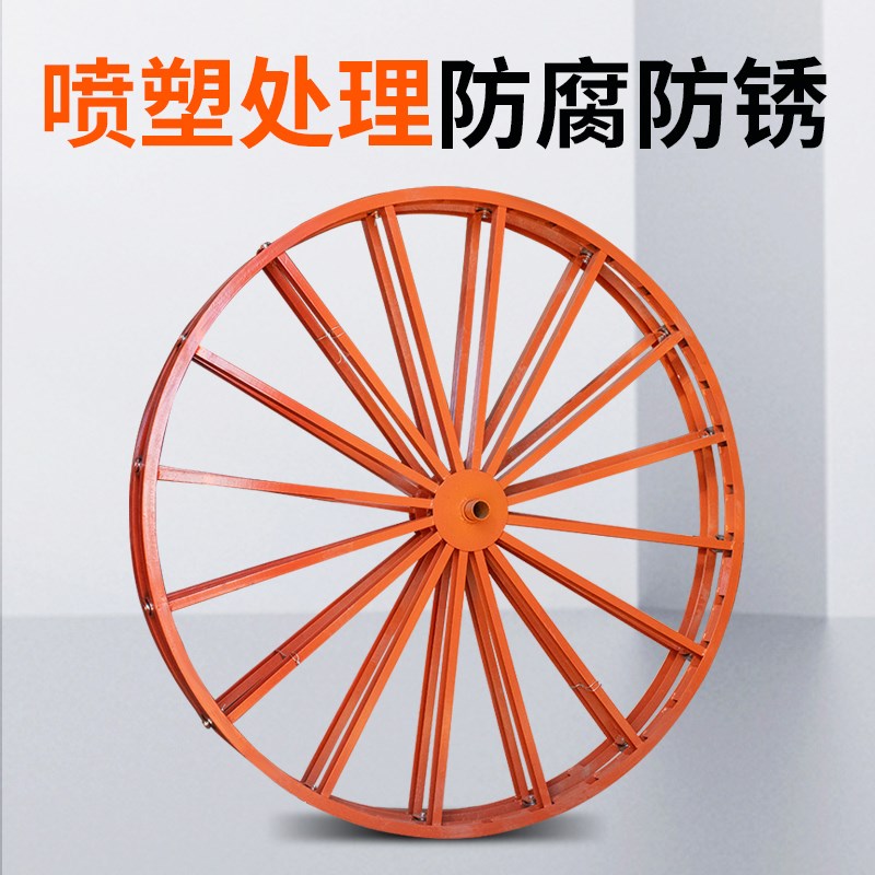 槽钢铁板款带刹车卧式电缆放线支架圆盘电力1米2米加厚光缆纤神器