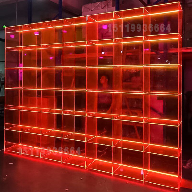 亚克力板透明玻璃展示柜服装店鞋包展示架定制酒柜模型收纳陈列架