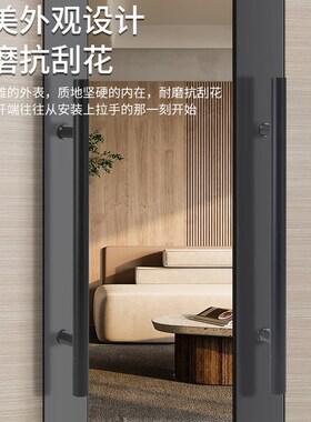 加厚不锈钢明装拉手通道门木门大门拉手玻璃门拉手推拉门黑色欧式