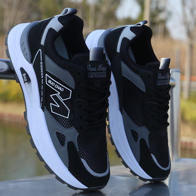 男鞋夏季镂空透气洞洞网鞋青少年百搭休闲软底防滑跑步鞋学生凉鞋