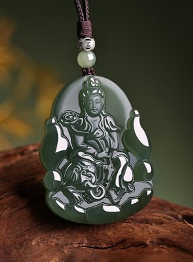 和田玉青玉普贤菩萨本命佛吊坠男款本命年观音虚空藏阿弥陀佛玉佩
