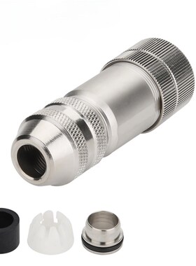 M12弯头金属屏蔽profinet对接插头4 5 8芯免焊航空插头防水连接器