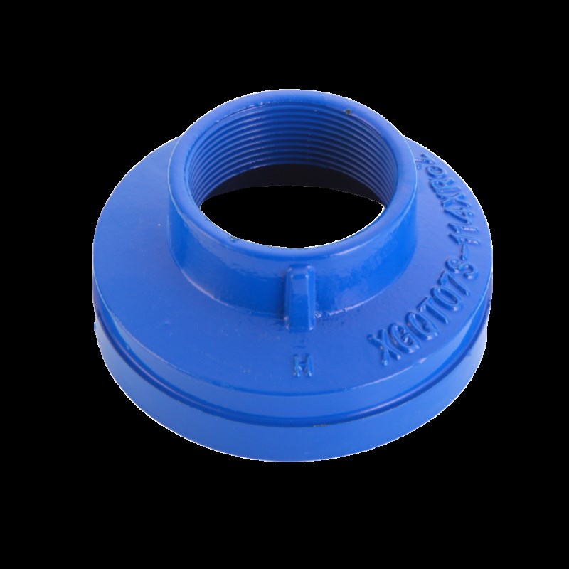 沟槽内丝衬塑大小头114*76S沟丝变径接头卡箍蓝色给水丝接异径管