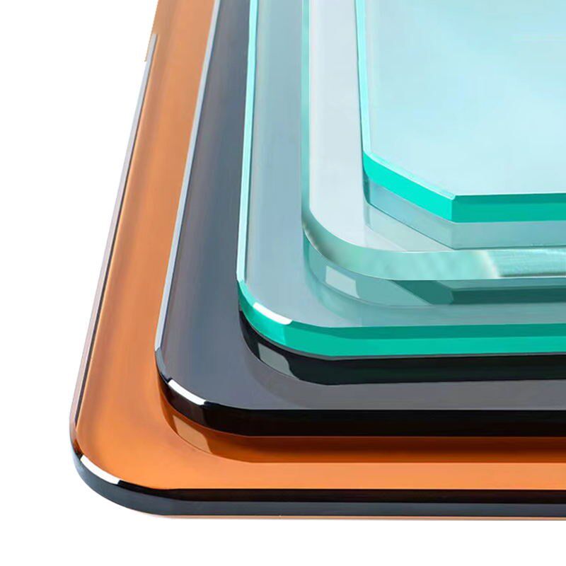 钢化玻璃定制桌面餐桌茶几台面定做长方形面板茶色超白磨砂玻璃板