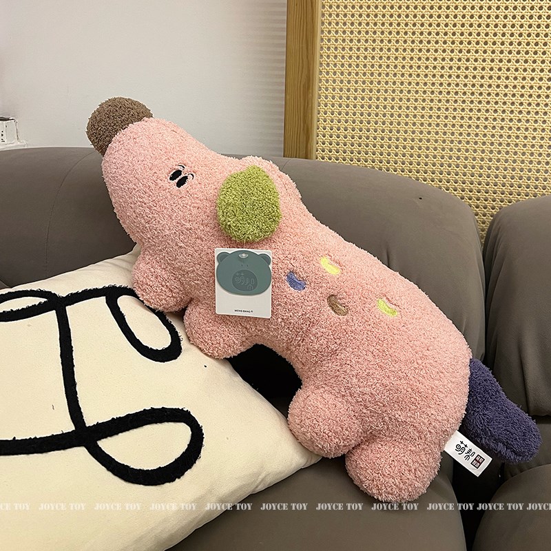 糖豆狗抱枕动物夹腿长条枕宿舍靠枕睡觉午休枕床头靠垫彩色礼物女