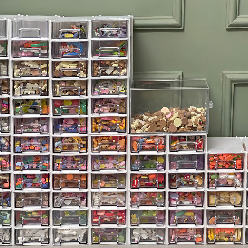 桌面收纳盒抽屉式文具分格饰品零件置物架手账胶带整理杂物储物盒