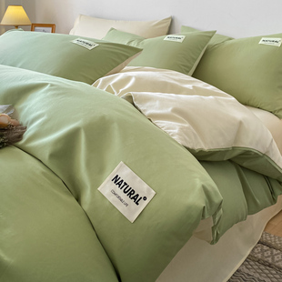 简约风纯棉被f套单件100全棉被单双人纯色200x230被罩被芯套被子