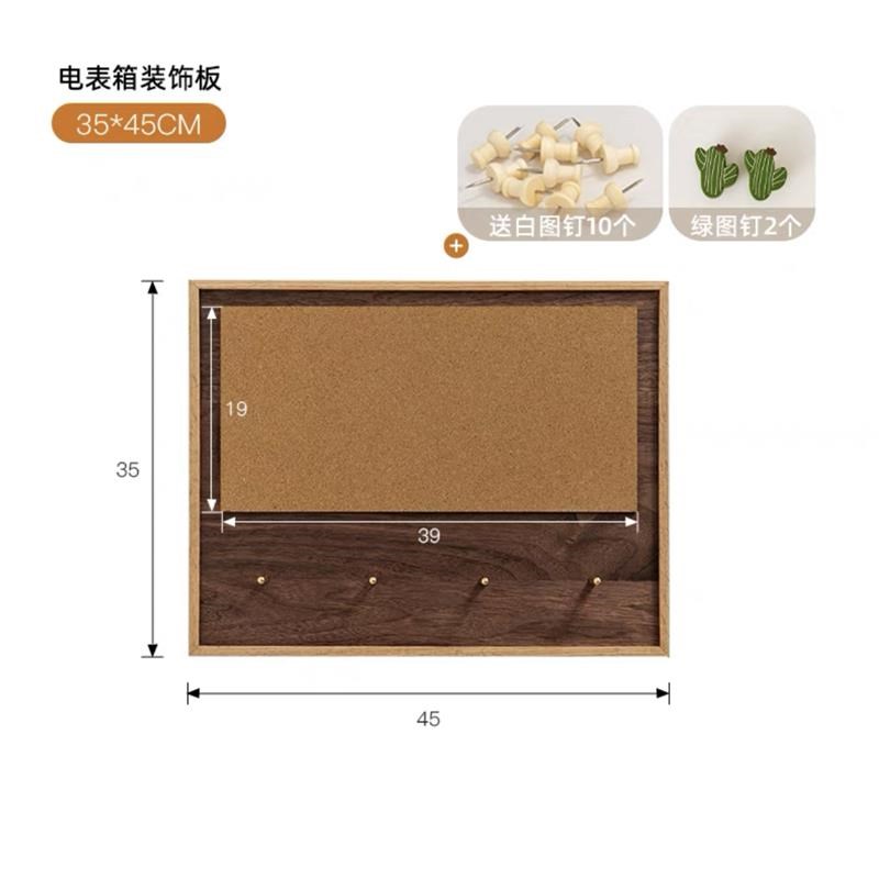 电表箱装饰遮挡箱软木板照片墙留言板配电箱装饰画实木可定制图片