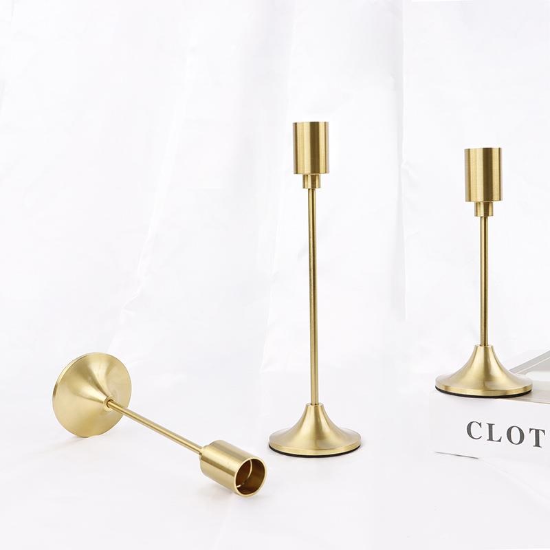 古铜色婚庆烛台摆件浪漫家居烛光装饰烛台现代简约单头烛台简约定