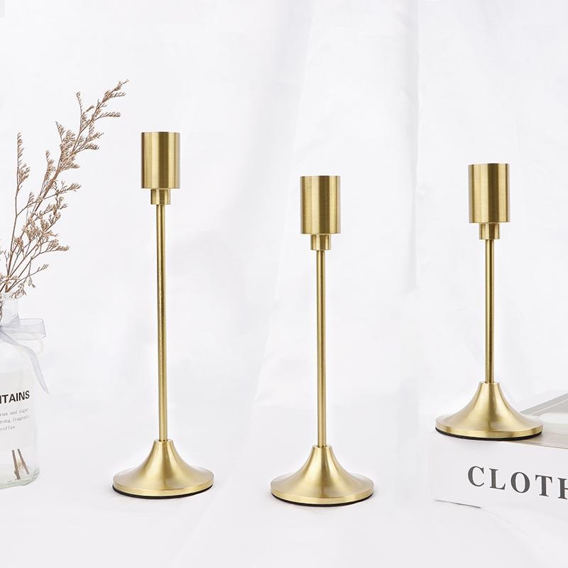 古铜色婚庆烛台摆件浪漫家居烛光装饰烛台现代简约单头烛台简约