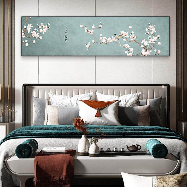 VHB式卧室装饰画大横幅高档轻画奢房间床头背景墙挂沙发客厅新中