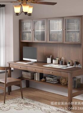 中写古风全实木书书柜一桌体卧48888室靠墙双学人大长工作台习字