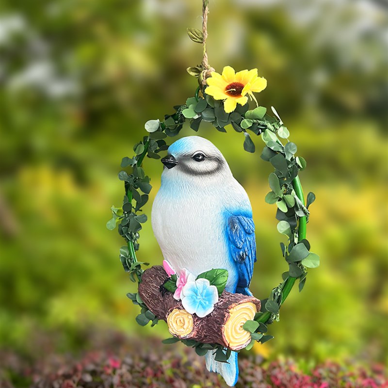 可爱的动物人造鸟花园阳台墙挂幼儿园树秋千花架装T饰园林景观装