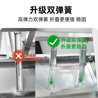 加厚不锈钢折叠桌叠工台户外长条桌子可26357折烧烤商用作摆桌地