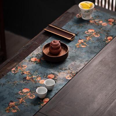 香云艺纱茶席干泡垫古朴禅式意桌布旗中72817色双面布垫茶桌配件