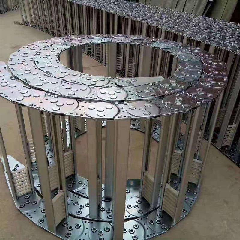 电线槽缆金属坦克桥式不锈封钢拖链TL钢QZH链制拖链全闭镀锌钢铝