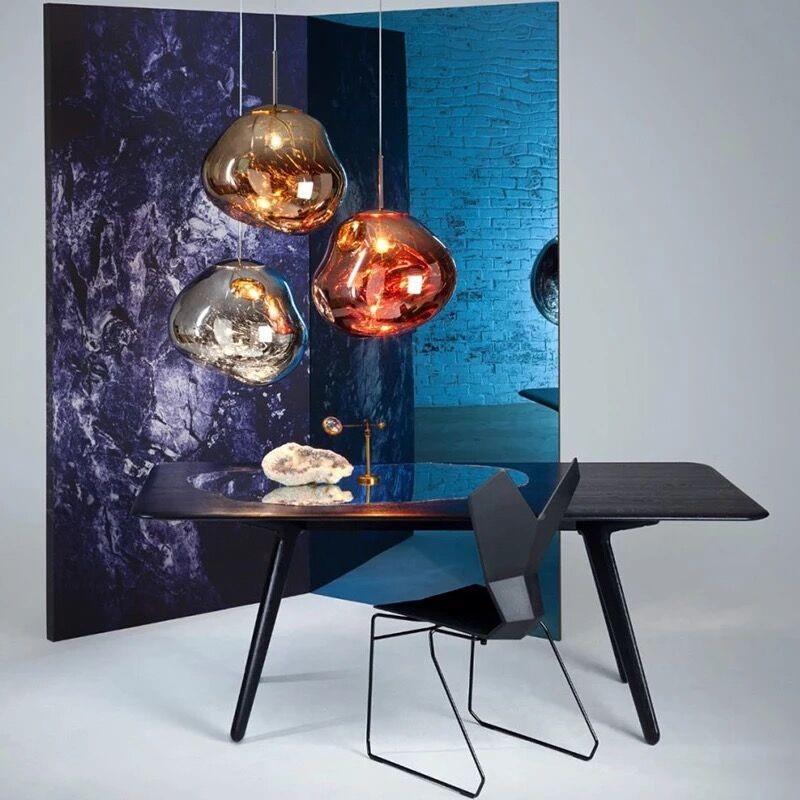 电岩镀玻璃山吊灯三头创意现代简约吧台烟花球北001欧餐厅火熔组