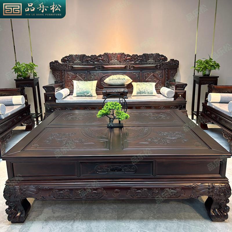 仿古实木沙发客厅组合明