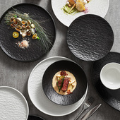 岩石碗碟套装 家用碗盘202t2新款 碗碟组合创意乔迁碗高级感餐具套