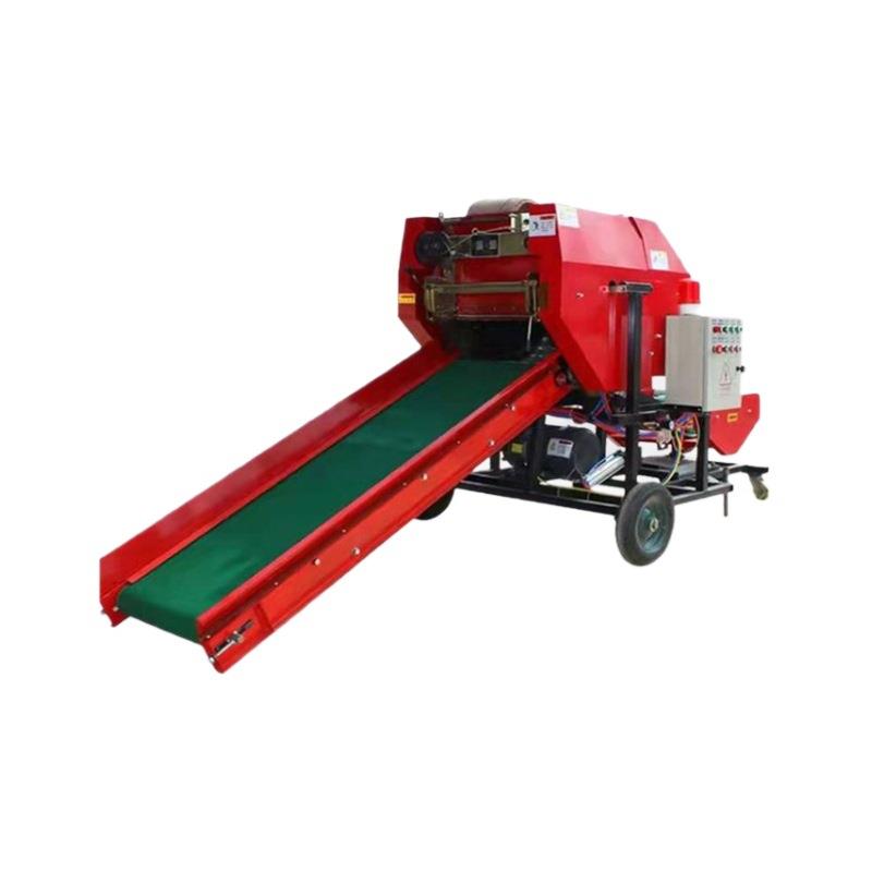 电动青储料草打包机全自动麦秆苜蓿草捆扎机牛羊场麦秆稻草包膜机