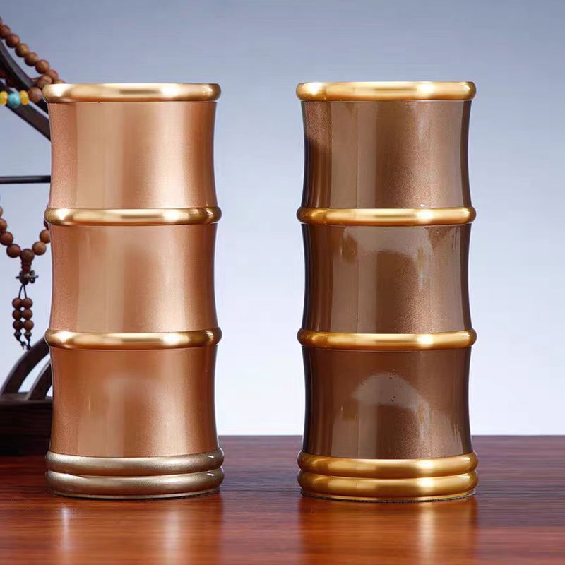 佛前供香桶放香大号竹节家用便携铜合金收纳插放香的容器筒子摆件