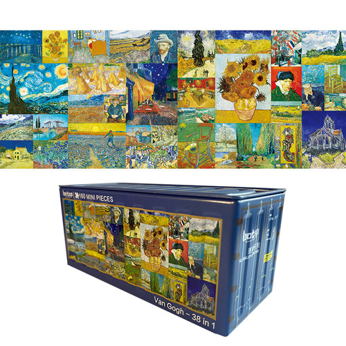 Botop 160片迷你拼图 益智有趣 成人拼图 8款铁盒集装箱拼图