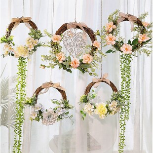 墙壁吊挂装饰品挂件客厅卧室屏风背景墙面挂饰阳台入户门上花环