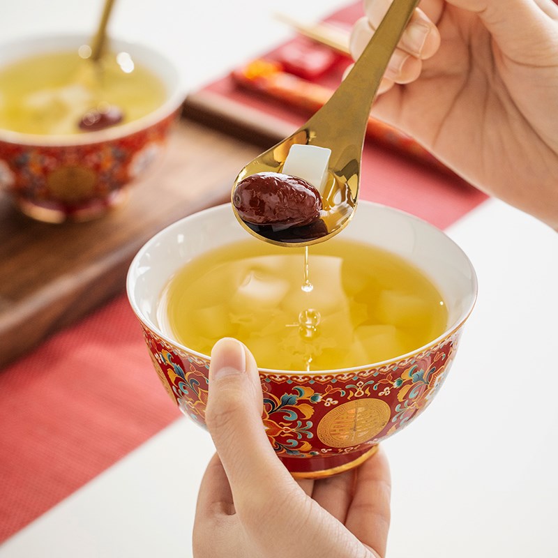 结婚喜碗对碗陪嫁碗筷套装送新人闺蜜实用陶瓷婚庆碗新婚礼物