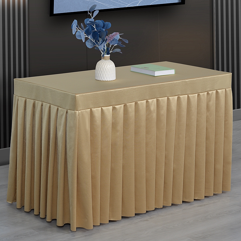 会议桌布定制酒店展会纯色高级感桌裙签到围裙长条桌罩办公台布