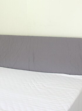 荷叶边床头罩全棉布艺灰色床头套防尘罩软包欧式实木弧形简约现代