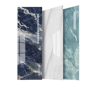 岩板1000 连纹石材大板材电视背景墙公司幕墙定制 3000亮光新款