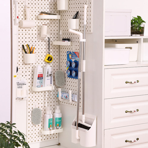 免打孔清洁工具洞洞板厨房壁挂置物架收纳柜储物柜挂钩柜子背景墙