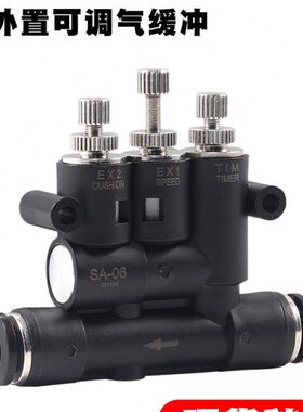 可调气缓冲接头外置ANA速度08控制阀10气缸调速节流阀气动SA-06