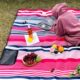 手提沙滩野餐垫防潮户外防水加厚地毯野餐布春游露营2米 2米加大