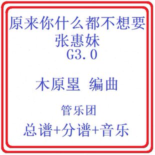 管乐总谱张惠妹-原来你什么都不想要3.0级交响管乐原版总分谱音乐