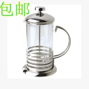 不锈钢冲茶器滤压壶 冲茶壶 咖啡壶 玻璃茶壶 条纹 法压壶 包邮