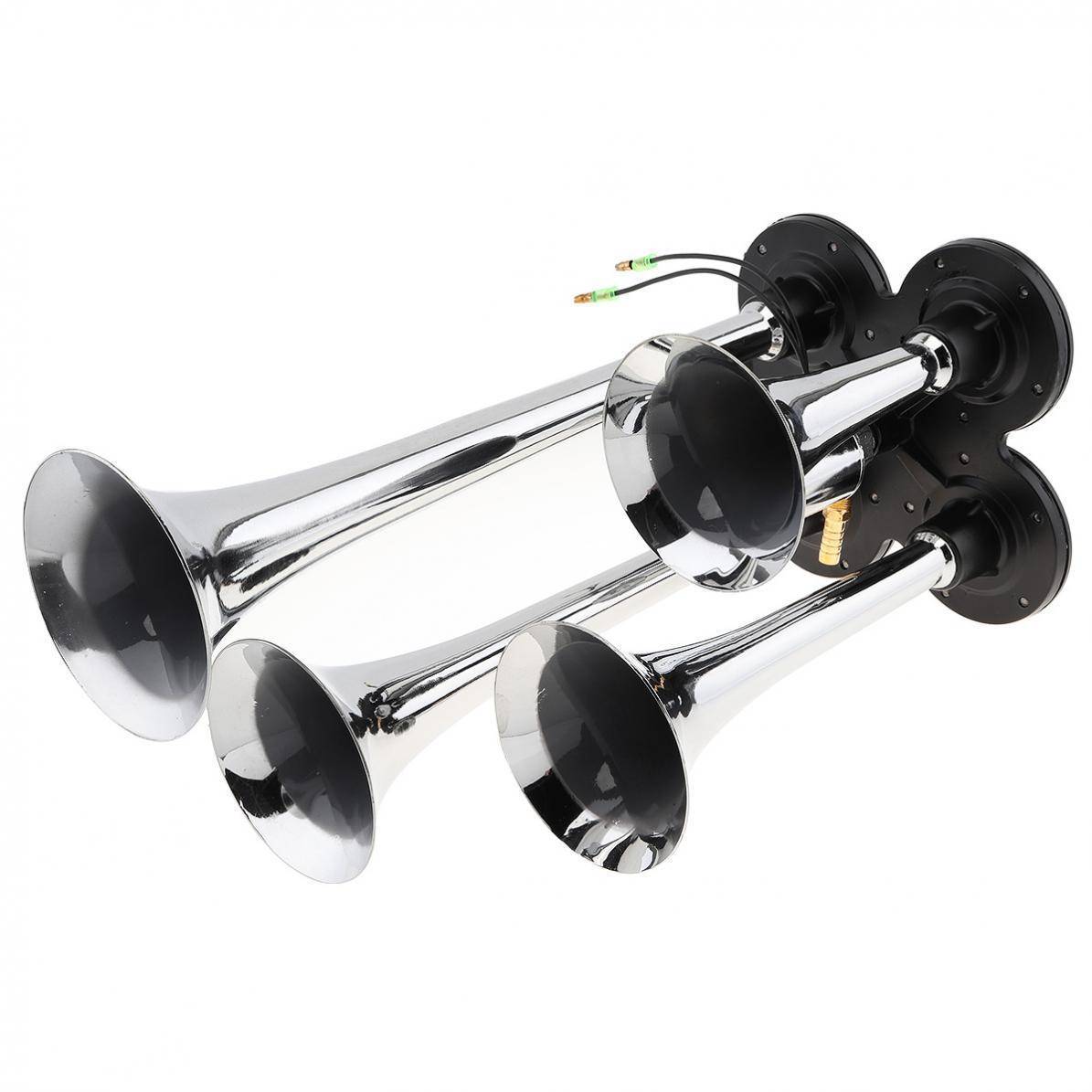 12V汽车货车盖子气泵喇叭6L 150Psi 蓝色电动四管气喇叭