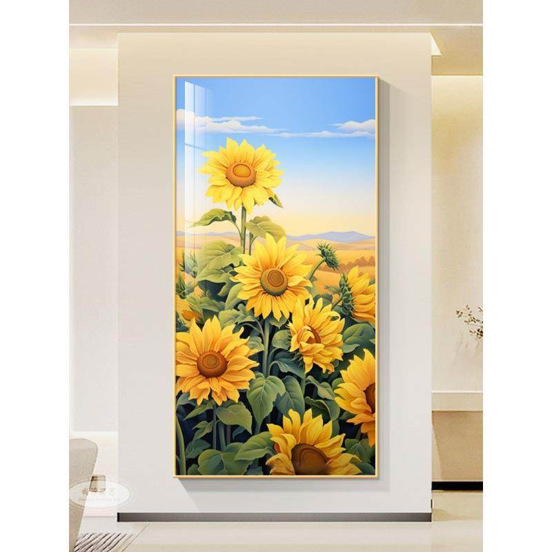 2向CYX10140日葵入关装饰画奶玄油风走廊正对门挂画20户5新款客厅