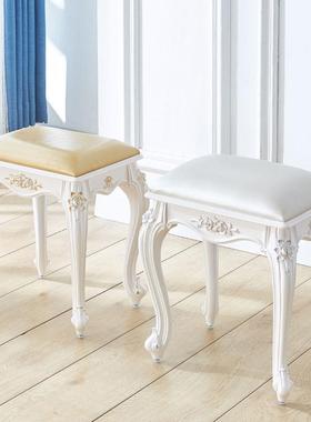 欧式凳美式AXV梳妆台凳子化妆软凳包室小方凳家用椅公主卧美甲古筝凳
