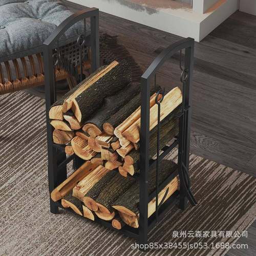 式铁艺烤工具壁架JJP配件炉柴火架火炉工具四件欧炉套木柴架置物