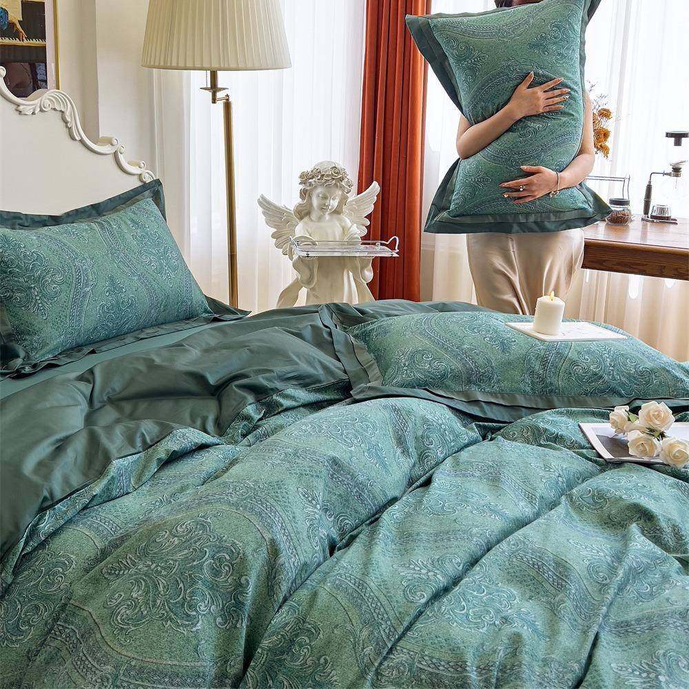 美式复古印风棉数码花YL三面边澳撞款色双边床上用品四件套,床上用品,床品套件/四件套/多件套,淘宝优惠券,粉丝福利购,淘宝优惠卷