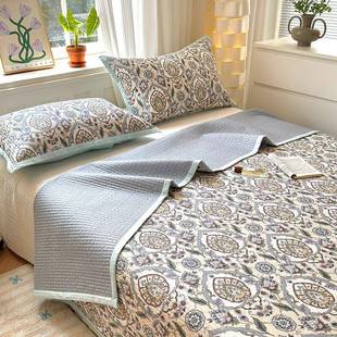 全棉件法式床盖款豆豆被四套夹秋双棉床盖JFW10070三件套单人冬可