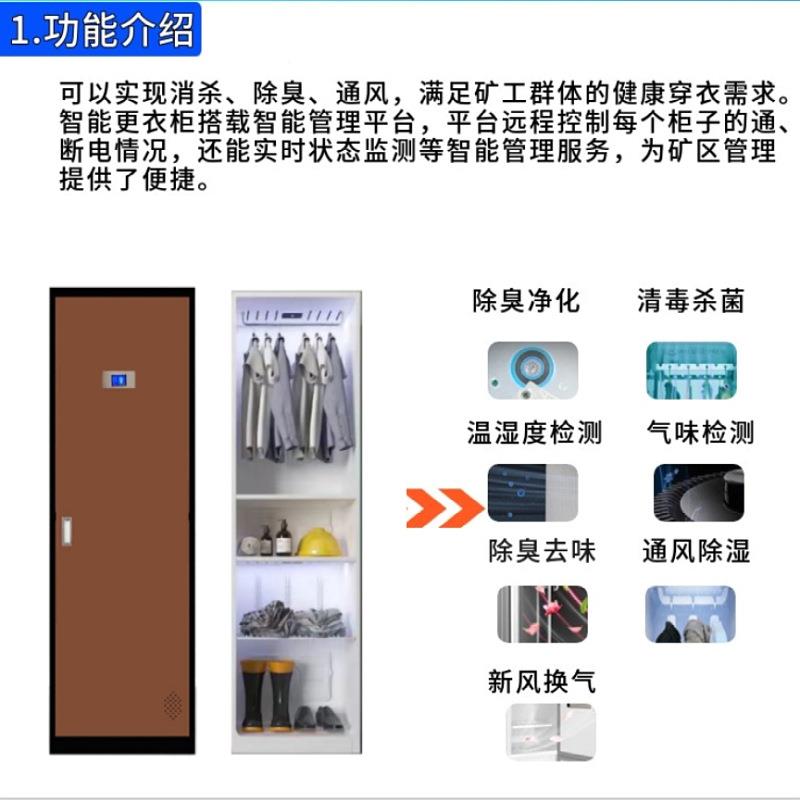 矿用更衣阻抽燃柜防火存包柜风除臭消柜虹膜刷卡智323能毒存包柜
